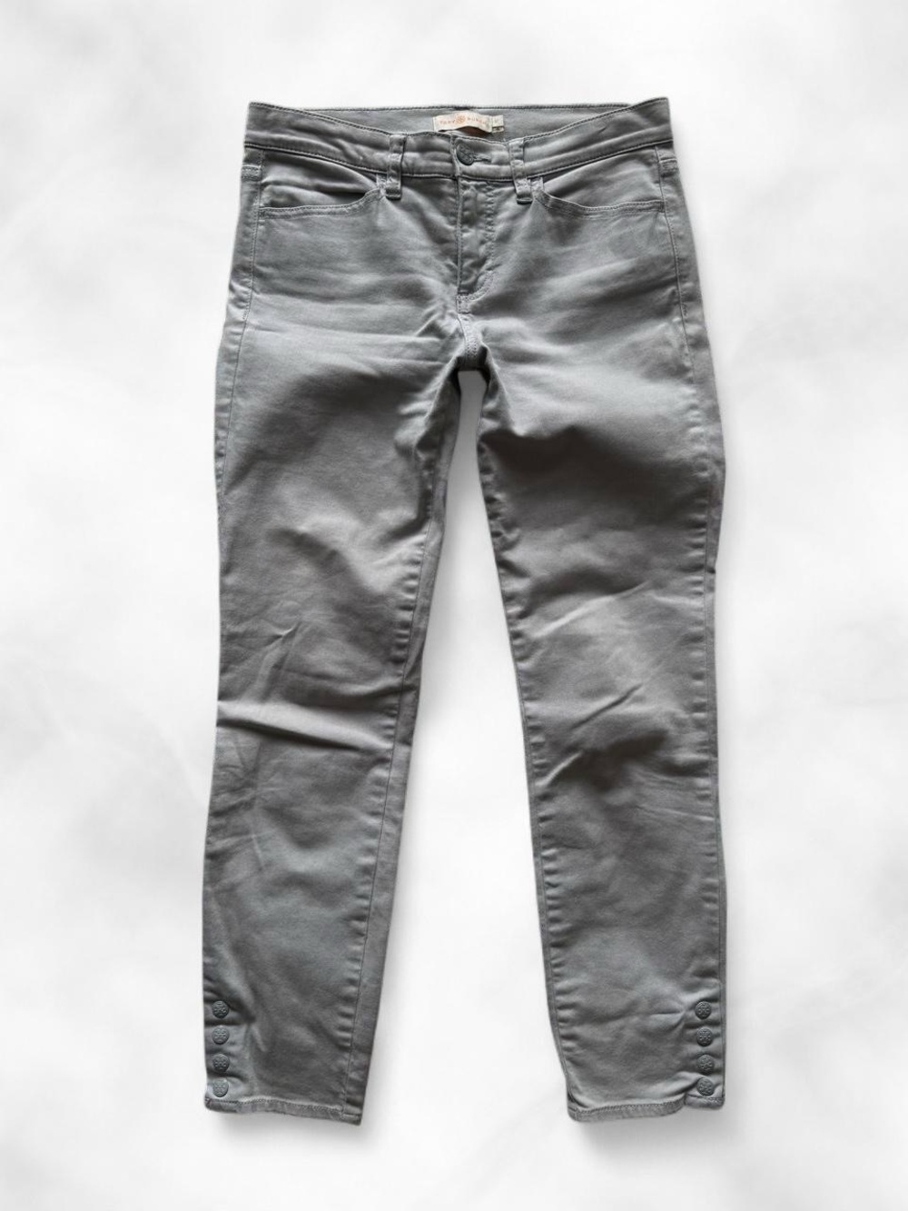 tory burch light grey ankle length pants